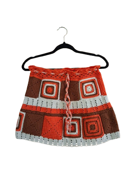 Falda Artesanal Granny Terracota