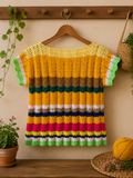 Blusita Artesanal Tejida Multicolor –