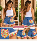 Short Jean Artesanal – Modelo Multicolor
