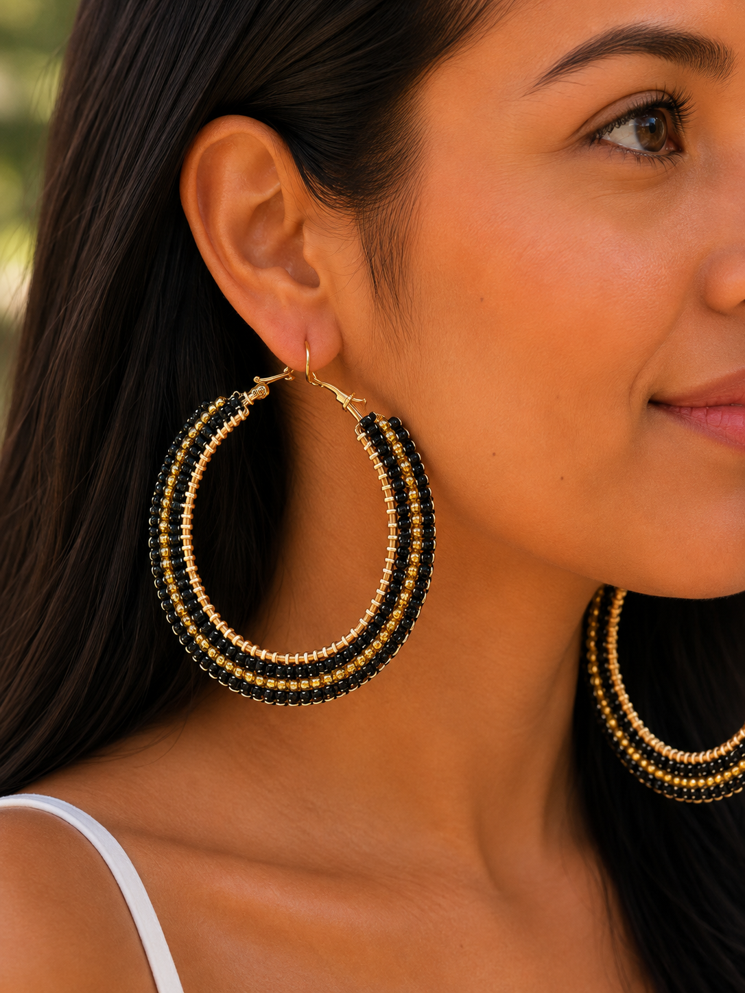 Aretes “Aro Dorado Nocturno”