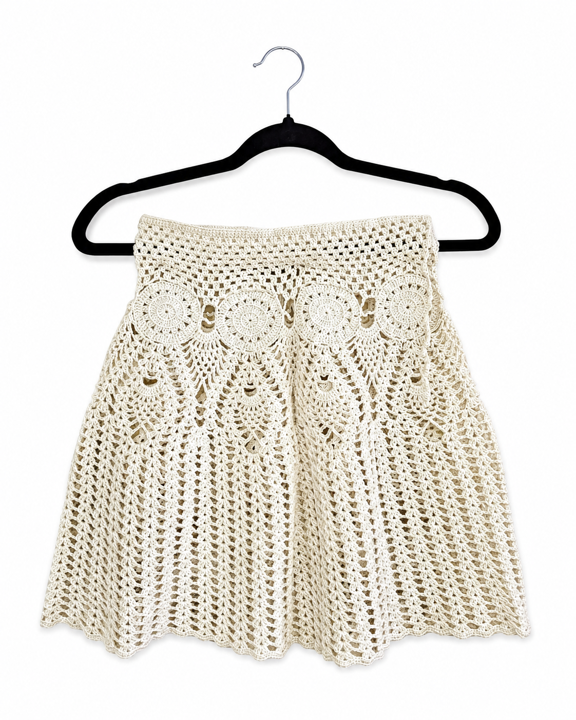Falda Artesanal Marfil Encaje